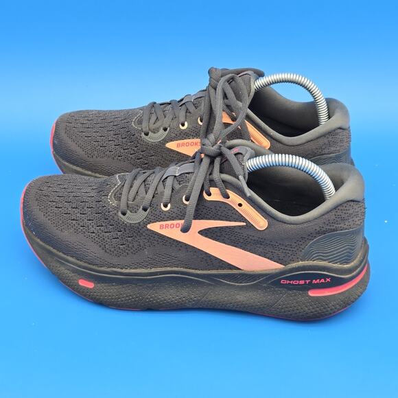 Brooks Shoes - Brooks Ghost Max Women's 9.5 Black/Papaya/Raspberry Running Walking High Cushion